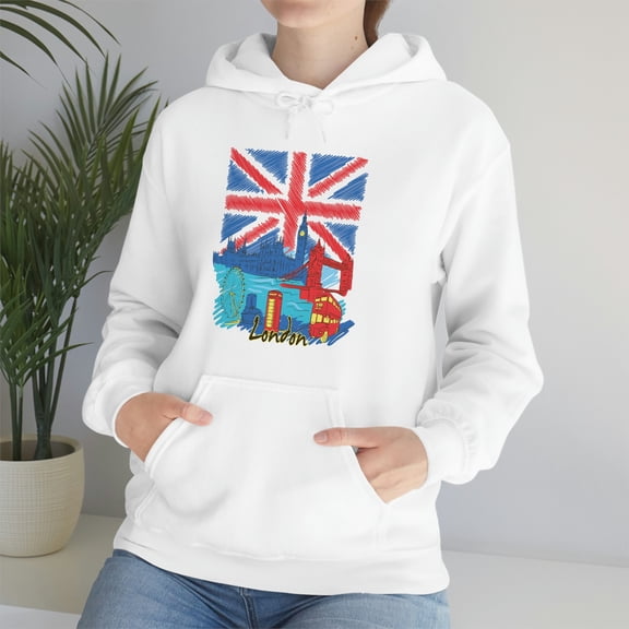 Famous Cities And Places - London Unisex Heavy Blend™ Hooded Sweatshirt