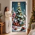 thumbnail image 3 of Christmas Door Cover, 72 x 36 Inch Christmas Decorations for Front Door, Green, 3 of 7