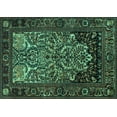 thumbnail image 1 of Ahgly Company Machine Washable Indoor Rectangle Persian Turquoise Blue Traditional Area Rugs, 7' x 9', 1 of 4