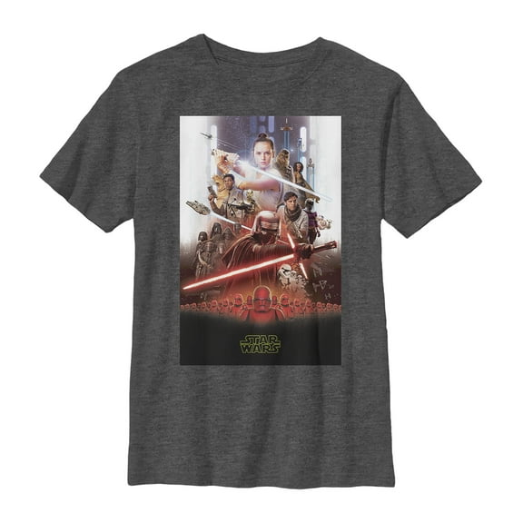 Boy's Star Wars: The Rise of Skywalker Epic Poster Graphic Tee Charcoal Heather Small