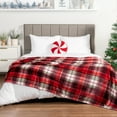 thumbnail image 6 of PAVILIA Christmas Throw Blanket | Holiday Christmas Red Fleece Blanket | Soft, Plush, Warm Winter Cabin Throw, 50x60 (Red Green Plaid), 6 of 9