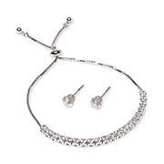 Giani Bernini 2-Pc. Set Cubic Zirconia Bolo Bracelet & Stud Earrings (Gray)