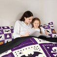 thumbnail image 4 of Feelyou Cute Ghost Skull Twin Bedding, Halloween Crow Pumpkin Bedding Comforter Set, Purple Cream, Black Reversible, 7pcs, 4 of 7