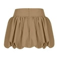 thumbnail image 5 of Jinhomg Womens Y2K Mini Skirts Cute Ruffle Hem A Line Bubble Skirt Casual Comfy Elastic High Waist Pleated Short Skirts Teen Girls Puffy Streetwear Khaki S, 5 of 8