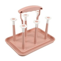 FOLOYORI Drying Bottle Rack Baby Bottle Drying Rack Pink PP 1Pcs Storage Organizer