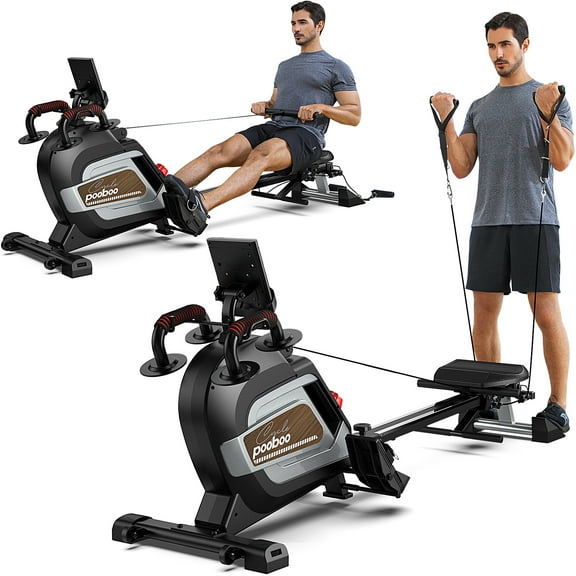 pooboo H016 14 Level Adjustable Magnetic Resistance Rowing Machine