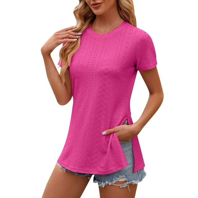 SZXZYGS T-Shirts Graphiques pour Femmes Mode 2024 Haut Décontracté Col Rond T-Shirts Été Manches Courtes Décontracté Ample T-Shirts Haut Été 2024