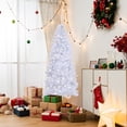 thumbnail image 2 of VINGLI 6 ft Pre Lit Pencil White Christmas Tree, Skinny Xmas Tree w/400 Tips & 210 LED Lights, Realistic Slim Christmas Tree Holiday Decoration for Home, Office & Party, 2 of 7