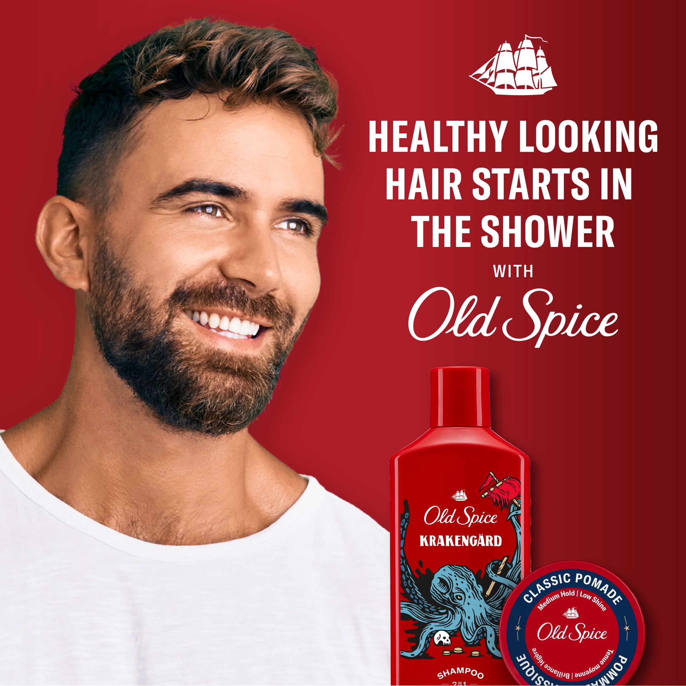 (6 pack) Old Spice Krakengard 2in1 Mens Shampoo and Conditioner, Healthier, Fuller, More Moisturized Looking Hair, 13.5 fl oz