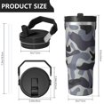 thumbnail image 6 of 30oz Tumbler with Swivel Handle, Vacuum Insulated Stainless Steel Travel Mug with 2-in-1 Straw Lid, Camo Print, 6 of 6