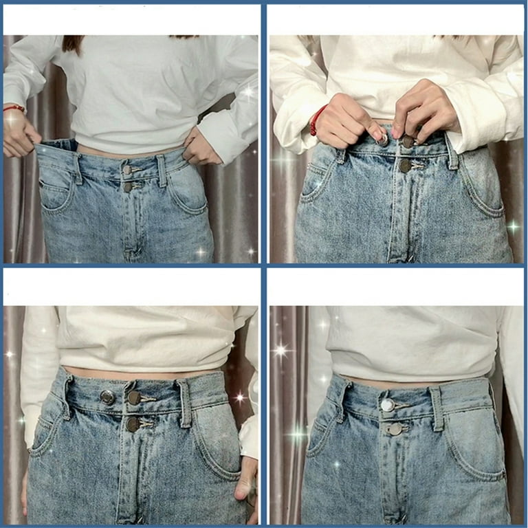 Button Jeans Jean Waist Pants Removable Buttons Snap Instant Tack