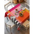thumbnail image 6 of Pink Orange Table Cloth, Geometric Modern Abstract Oil Painting Waterproof Tablecloth for Square Tables, Reusable Washable Fabric Table Cover for Restaurant Kitchen Dining Tables 54"x54", 6 of 6