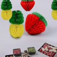 thumbnail image 4 of Decoraciones de hojas de fresa, Hojas de bolas de panal, Bolas de fresa de panal Hoja de bolas de flores Decoración de pared colgante Suministros para fiestas navideñas, 4 of 5