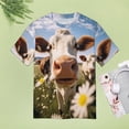 thumbnail image 4 of Farmhouse Highland Cow Funny Cattle And Flower Women's Short Sleeve T-Shirt Crew Neck Casual Summer Trendy Loose Fit Tops, 4 of 6