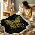 thumbnail image 3 of Gold Butterfly Throw Blanket Fuzzy Soft Plush Blanket Black Butterfly Fleece Blanket for Adults Women Girls Valentine''s Day (50"x60"), 3 of 6