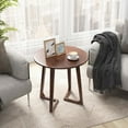 thumbnail image 5 of Costway Includes Hardware Rubber Wood Round End Table, Brown, 5 of 12