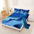 thumbnail image 2 of jejeloiu Sea Animal Stingray Bed Sheets,Coastal Ocean Style Full Size Sheets For Boys,Blue Black,4-Piece,1 Flat Sheet, 1 Fitted Sheet and 2 Pillowcases, 2 of 6
