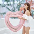 thumbnail image 2 of CUITING Love Swimming Ring Buoy Inflatable Glitter Tube Heart Pool Float Heart-shaped Bachelorette 4 Count, 2 of 6