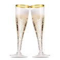 thumbnail image 1 of 50 Pack Gold Rimmed Plastic Champagne Flutes 5 Oz Clear Plastic Toasting Glasses Fancy Disposable Wedding Party Cocktail Cups, 1 of 5