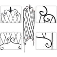 thumbnail image 4 of AMAGABELI GARDEN & HOME 4 Pack Garden Trellis 47” x 16” for Climbing Plants Outdoor Rustproof Iron Support Patio Flower Metal Trelli Wire Lattices Grid Panels for Ivy Cucumbers Clematis Roses Black, 4 of 7