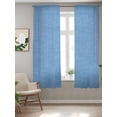 thumbnail image 2 of Blue Burlap Texture Curtains 72 Inch Length, Sheer Curtains for Bedroom Living Room Window Farmhouse Vintage Blue Rod Pocket Voile Drapes Kitchen Curtains Small Half Window 52"x72" 2 Panels, 2 of 7