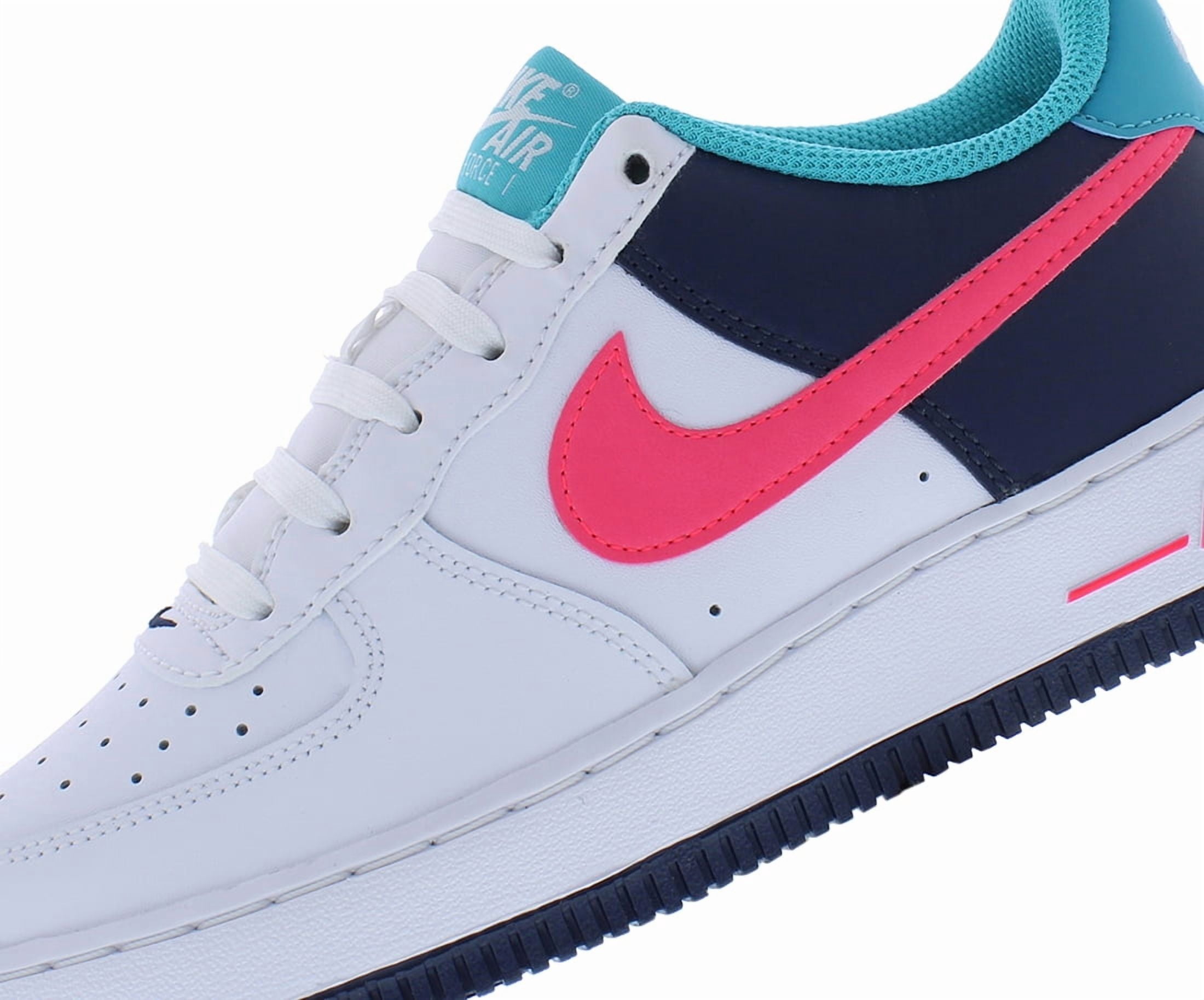 Nike Air Force 1 BG GS Boys Shoes Size 3, Color: White/Racer Pink/Thunder Blue