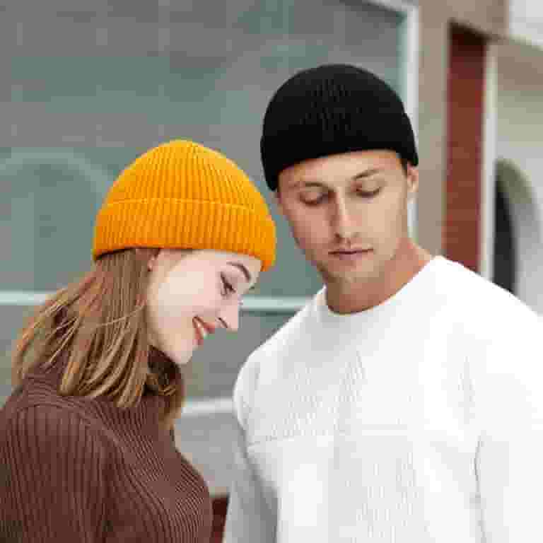 Rosoz Unisex Beanie Winter Knitted Skull Cuffed Soft Warm Hat For Men
