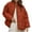 Red, variant on Hvyesh Winter Puffer Jacket for Women Plaid Print Cropped Coat Warm Open Front Long Sleeve Padded Coat Zip Up Puffer Coats