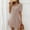 Khaki, variant on Pejock Mini Dress for Women 2025 Women's Casual Stripe Summer Short Sleeve Round-Neck Dress