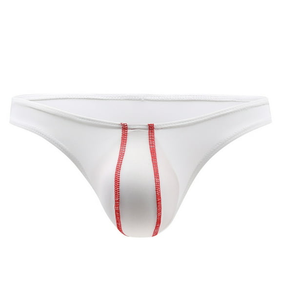 successthop Silk Underwear for Men Plus Size Cool Low Waist Comfortable Sport Lightweight Solid Briefs White 2XL