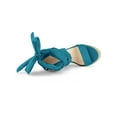 thumbnail image 4 of BLISSFUL STEP Sandales pour Femmes en Faux Suède à Plateforme Compensée à Lacets à Bout Ouvert Vert Lac 8,5, 4 of 7