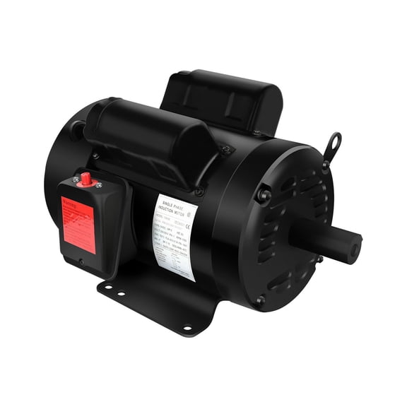 5HP Electric Motor 1750 RPM, Single Phase Air Compressor Motor,184T Frame,208V-230V, 1-1/8"Shaft Diameter Rolled Steel Shell 60HZ