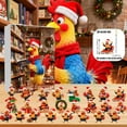 thumbnail image 5 of 2025 Christmas Chicken Countdown Calendar with 24Pcs 2D Acrylic Chicken Ornaments, Funny Rooster Hens with Santa Hats Advent Calendar Xmas Tree Decorations for Home Party, 5 of 9