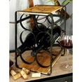 thumbnail image 3 of DecMode 13" x 10" Black Metal Farmhouse Wine Holder, 3 of 10