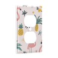 thumbnail image 2 of Yayeee Duplex Wall Plate 1-Gang 4.5"x2.7" Home Receptacle Light Switch Decorative Outlet Cover, Flamingo Pattern, 2 of 7