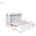 thumbnail image 4 of Queen Murphy Bed with Storage Drawer and Charging Station, USB Port, Solid Pine Murphy Cabinet Bedframe Chest Bed for Guest Room, White, 4 of 10