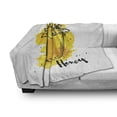 thumbnail image 3 of Vintage Yellow Soft Flannel Fleece Blanket, Old Ink Style Hand Drawn Honey Jar on Watercolor Splash Background, Cozy Plush for Indoor and Outdoor Use, 50" x 60", Marigold and Black, by Ambesonne, 3 of 6
