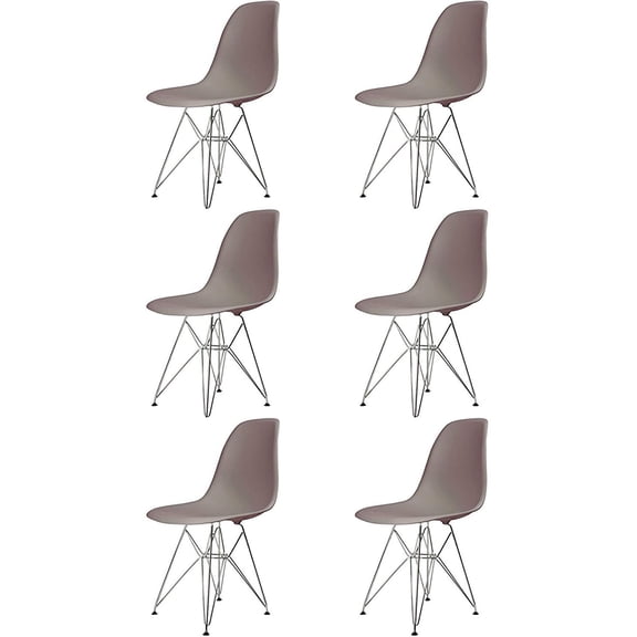Eiffel Dining Chair with Chrome Base - Taupe