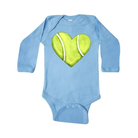 

Inktastic Tennis Ball in Heart Gift Baby Boy or Baby Girl Long Sleeve Bodysuit