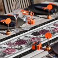 thumbnail image 3 of Halloween Horrific Skull Table Runner 13x72 Inch,Purple Rose Flower Skeleton Dresser Scarves Grey Spider Web Kitchen Dining Table Decoration for Home, 3 of 4