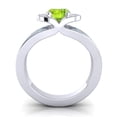 thumbnail image 4 of 2.35 T.C.W Wonderful Oval Cut Peridot & Aquamarine Gemstone Wedding Ring for Ladies Solid 18K White Gold Size 9 by Diamond-Capitals, 4 of 8