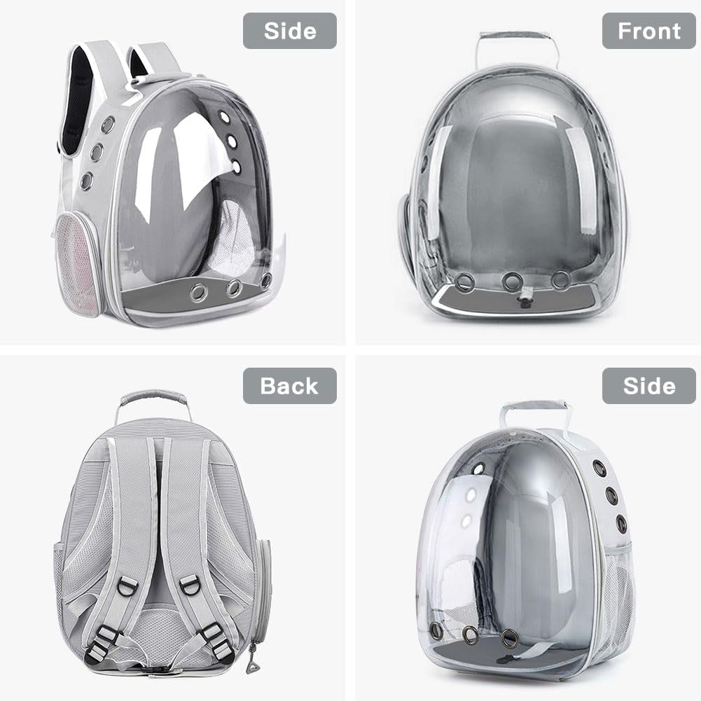 Cat Carrier Backpack, Pet Carrier Backpack for Small Medium Cat Puppy Dog Carrier Backpack Bag Space Capsule, Cat Travel Backpack for Outdoors Travel Hiking Walking Camping (Gray)