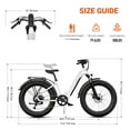 thumbnail image 6 of SISIGAD Electric Bike, Peak 750W 28 Mph E-Mountain Bike for Adults, 48V/500WH Battery, 26" Off-Road Tires, UL2849, White Gray, 6 of 7