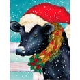 thumbnail image 3 of Korsgaden, Laurie 15x18 Black Modern Framed Museum Art Print Titled - Christmas Cow Vertical, 3 of 5