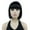 # 2 Natural Black, variant on Short Bob Wig with Flat Bangs for Lady Women, Straight Synthenic Wigs for Cosplay Daily Party, 8 inch, Dark Burgundy Red