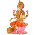 thumbnail image 2 of Laxmi Idol Statue, Lakshmi ji Devi ma, Orange, 7 x 4 Inches, for Puja Room Mandir Decor Diwali, 2 of 4