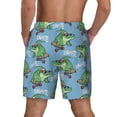thumbnail image 4 of Uemuo Crocodile Riding Skateboard Pattern Mens Swim Trunks Quick Dry Board Shorts with Mesh Lining, Stretch Beach Shorts Quick Dry No-Chafing Board Shorts-, 4 of 9