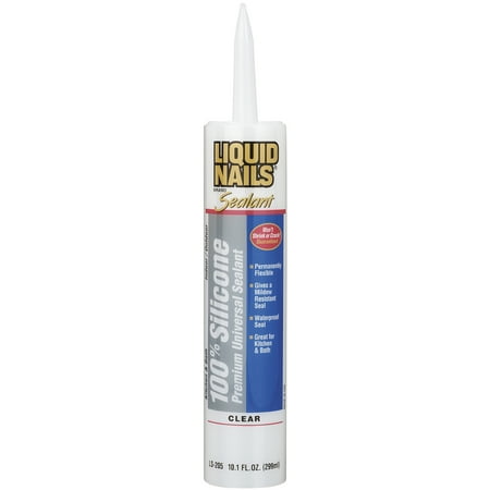 (3 Pack) Liquid Nails, Clear Silicone, Premium Universal Sealant, 10.1