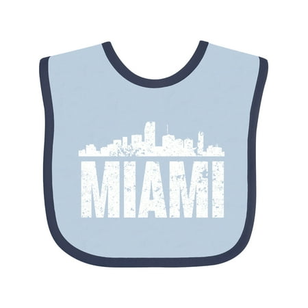 

Inktastic Miami Skyline Grunge Gift Baby Boy or Baby Girl Bib