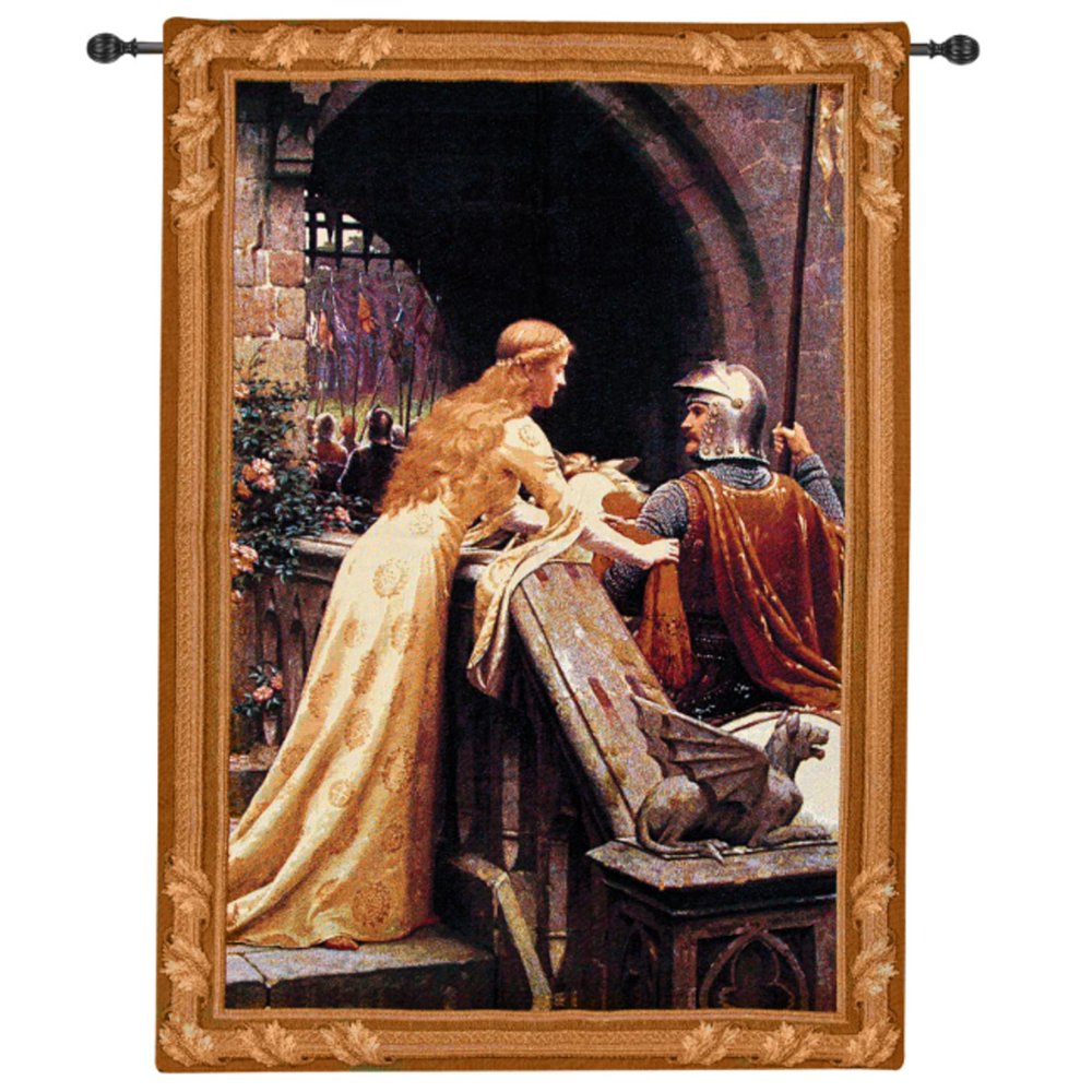 Lady Messenger Cotton Woven Wall Art Hanging Tapestry 35" x 26
